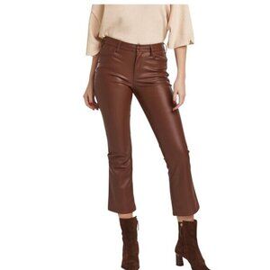 Dear John Womens High Rise Cropped Flare Vegan Leather Pants Size 27